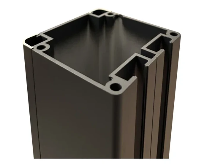 Aluminum post for pedestrian gate, 100 × 100 × 3 mm
