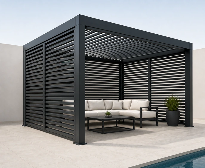Fixed Louvered Side Wall