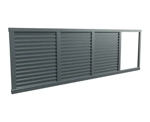 Sliding gate with aluminum slats H-series complete set with automation