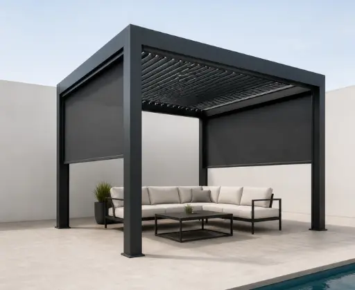 Motorized ZIP Screen (grey/white)